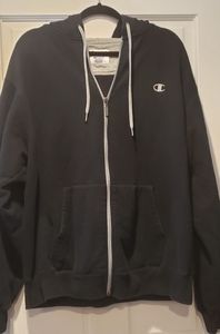Champion Men's Black Zip Up Sweatshirt.